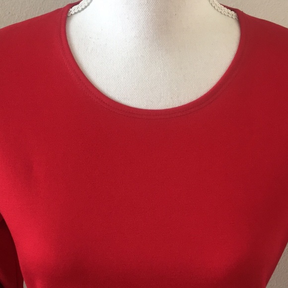 RED MATERNITY BELL SLEEVE DRESS - Picture 6 of 8